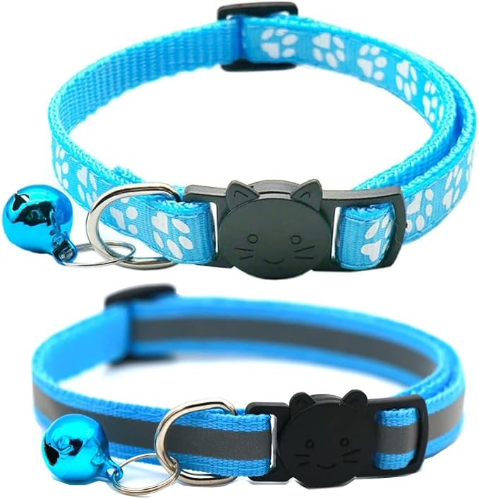 2 Pack Cat Collars Quick Release Reflective Kitten Collar by Unknown