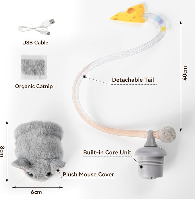 Migipaws Interactive MigiMouse Cat Toy 360° Rolling & Spin - Image 7