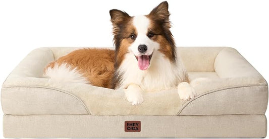 EHEYCIGA Orthopedic Dog Bed for Large Sized Dog, Waterproof Liner & Washable by EHEYCIGA