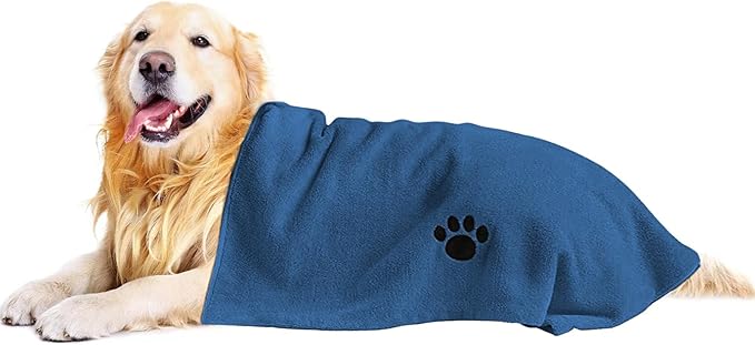 Microfiber Dog Towels for Drying Dogs, Super Absorbent and Soft Pet Grooming by Puomue