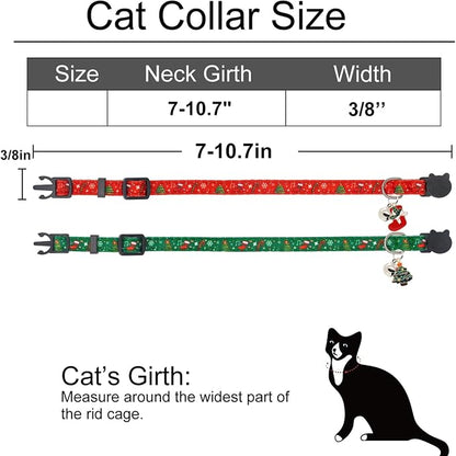 Christmas Cat Collar, Cotton 2 Pack Cat Collar - Image 3