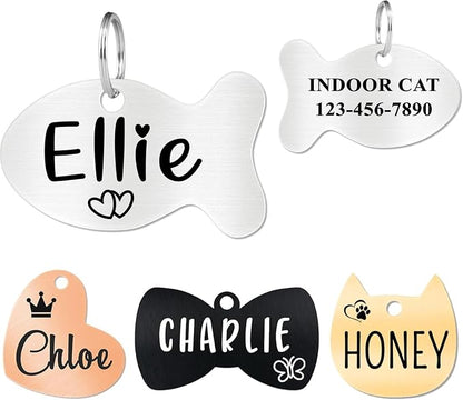 Ultra Joys Cat ID Tag Personalized Pet Tags, Durable Stainless Steel Small Pet by UltraJoys