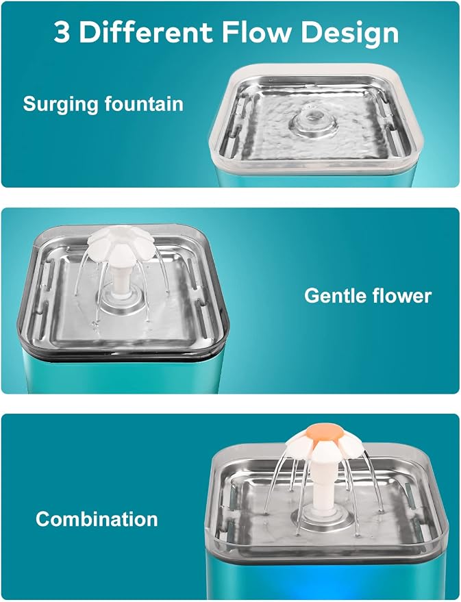 Cat Water Fountain Stainless Steel: Flower Cat Fountain - Image 4
