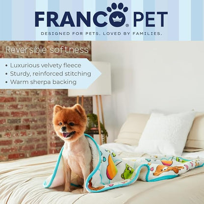 Franco Pet Care Bears Super Soft Cozy Waterproof Sherpa-Backed Blanket Throw - Image 5