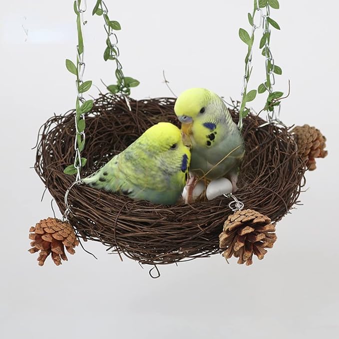 Natural Rattan Nest Small Medium Large Bird Swing - Image 4