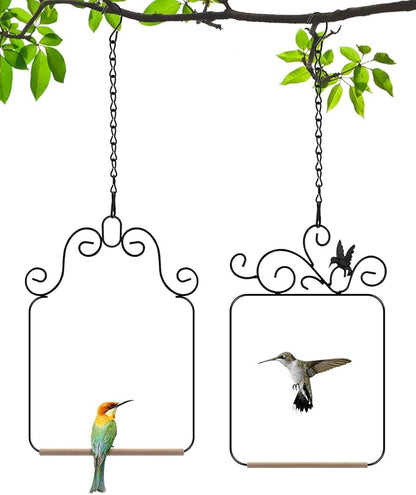 PACETAP Hummingbird Swings and Perches Metal Frame 2 Pack, Wild Bird Swing by PACETAP