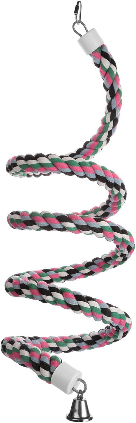 Aigou® Bird Spiral Rope Perch, Cotton Parrot Swing Climbing Standing Toys - Image 2