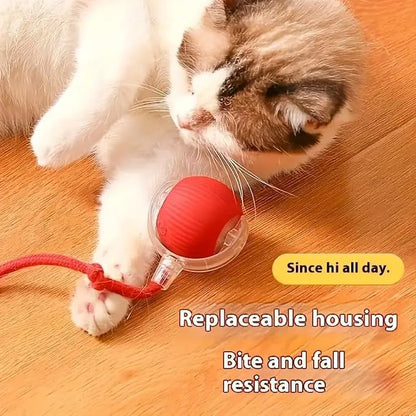 Cat Toy Ball with Tail Rope, Smart Rolling Ball, LED Light, Electric - Image 6