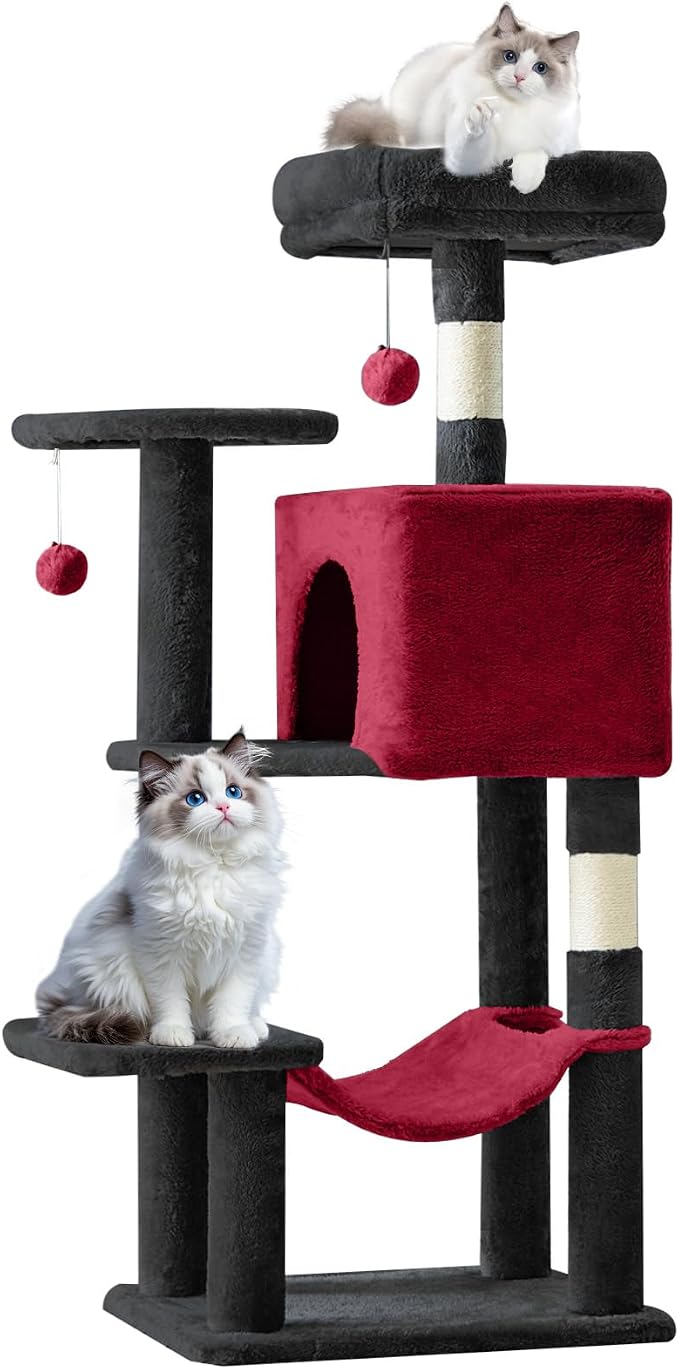 Sweetcrispy 44 Inch Cat Tree Tower, Cat Climbing Tower - Image 7