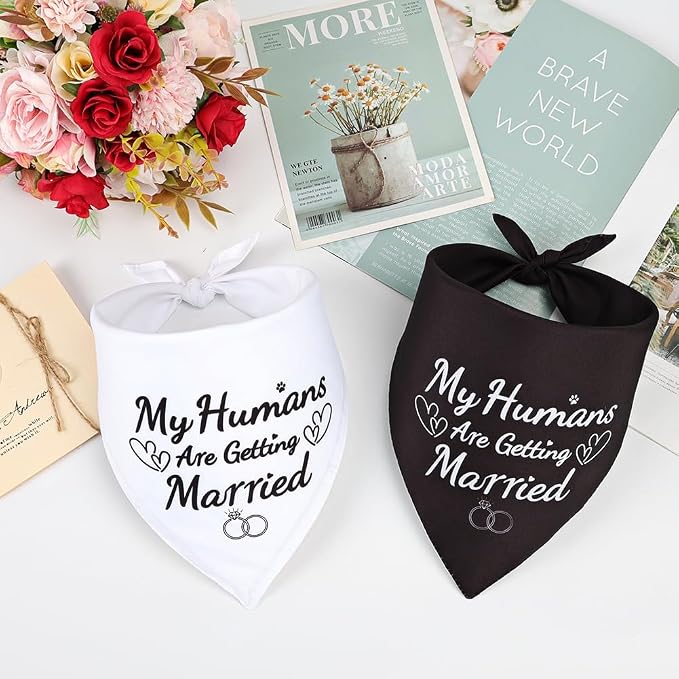 SZEE 2 Pack My Humans are Getting Married Dog Bandanas, Wedding or Engagement - Image 5