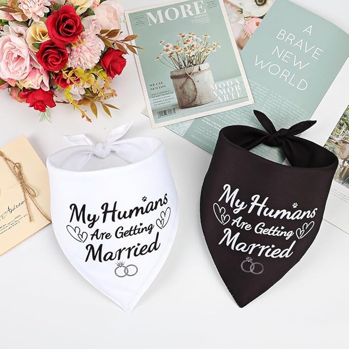 SZEE 2 Pack My Humans are Getting Married Dog Bandanas, Wedding or Engagement - Image 7