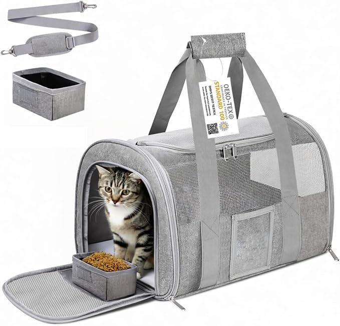 Airline Approved Cat Carrier, Soft-Sided Pet Travel Carrier by Simpelg