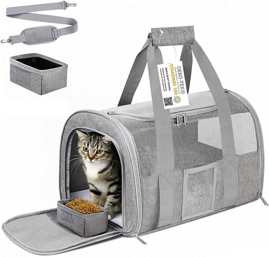 Airline Approved Cat Carrier, Soft-Sided Pet Travel Carrier by Simpelg