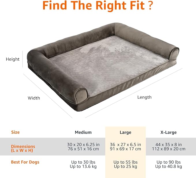 Amazon Basics Dog Bed with Cooling Gel Memory Foam, Pressure-Relief Support - Image 8