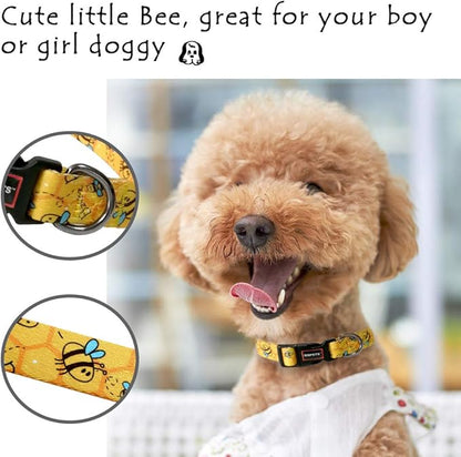 QQPETS Adjustable Soft Dog Collar: Print Flower Pink Multicolor Cute Patterns - Image 2