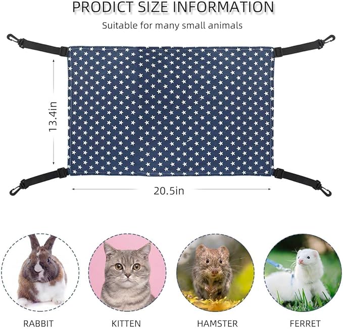 Pet Hammock for Cage Reversible Cat Hanging Hammock Soft Hanging Bed for Ferret - Image 5