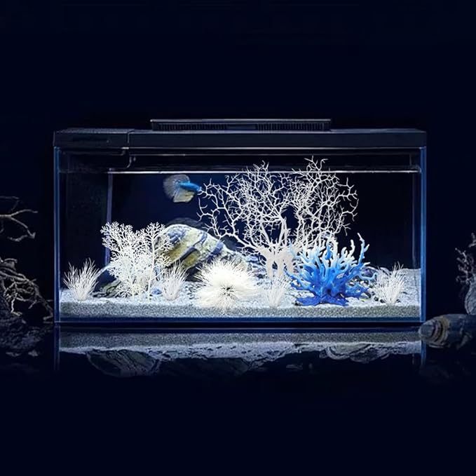 BEGONDIS 8 Pack Artificial Coral Ornament, Aquarium Plasitc Water Plants - Image 3