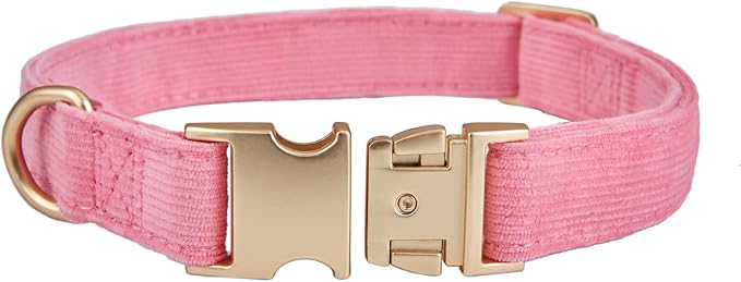 Soft Cotton Dog Collar with Metal Buckle Adjustable Heavy Duty Comfy Corduroy - Image 4