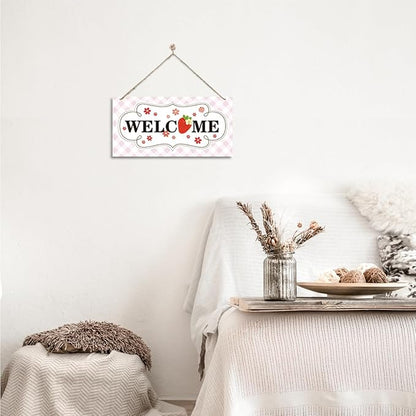 Welcome Sign for Front Door, Welcome Decor Wooden Hanging Sign for Girl Room - Image 6