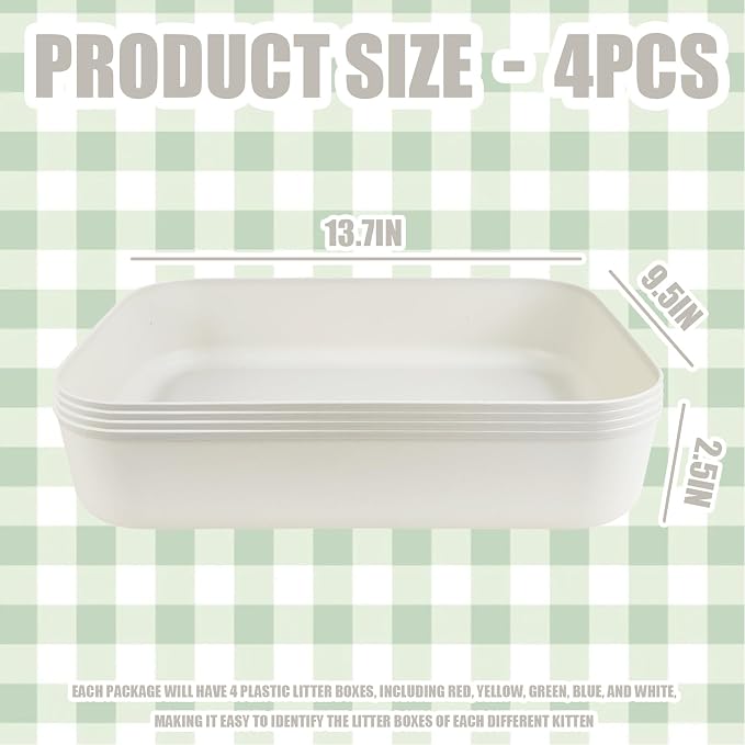Small Litter Box, Plastic Kitten Litter Box, 13.9 x 9.8 x 3 Inch Open Litter Box - Image 2
