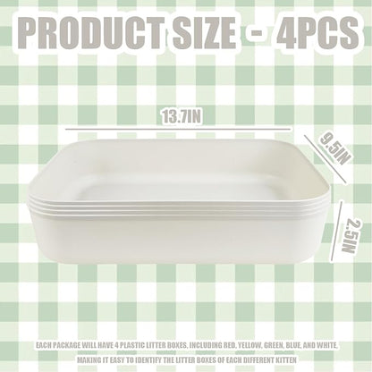 Small Litter Box, Plastic Kitten Litter Box, 13.9 x 9.8 x 3 Inch Open Litter Box - Image 2