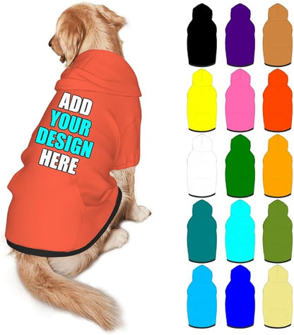 Custom Dog Hoodie Personalized Photo Text Logo Name Dog Clothes, Soft & Warm by Mynvzrk