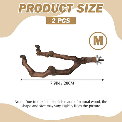 PINVNBY Natural Parrot Perch Grape Wood Bird Stand Pole Parakeet Paw Grinding - Image 2