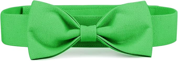 Segarty Bow Tie for Dogs Neck Girth 16.5-21.3in, Adjustable Green Bowtie Collar by Segarty