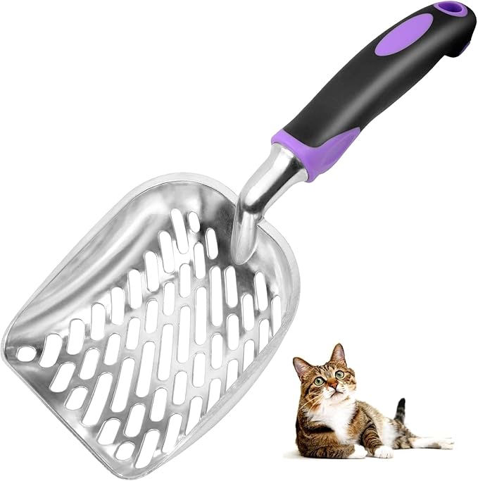 Cat Litter Scoop -Metal Cat Litter Scoop-Upgrade Sturdy Mesh Scooper by Apidgrowth