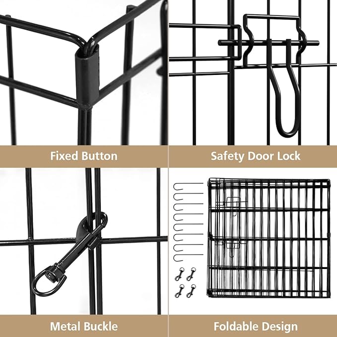 Artmeer Pet Playpen Puppy Playpen Kennels Dog Fence Exercise Pen Gate Fence - Image 6