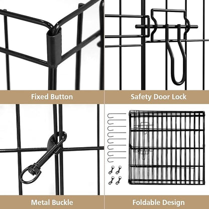 Artmeer Pet Playpen Puppy Playpen Kennels Dog Fence Exercise Pen Gate Fence - Image 6