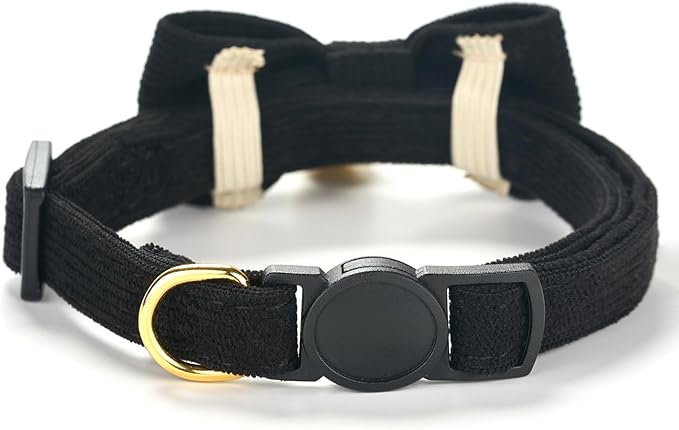 Soft Corduroy Cat Collar, Plaid Pattern, - Image 4