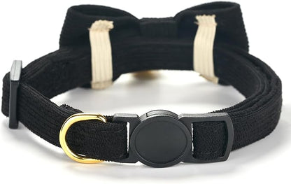 Soft Corduroy Cat Collar, Plaid Pattern, - Image 4
