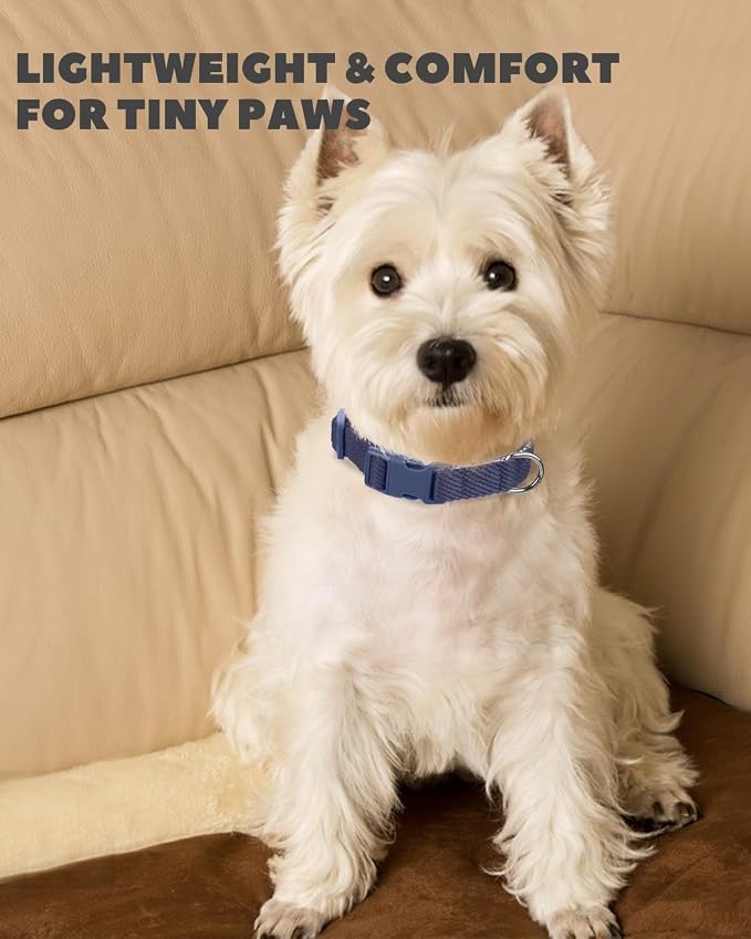 Dynmeow Soft and Breathable Cotton Dog Collar, Durable Adjustable Pet Collar - Image 6