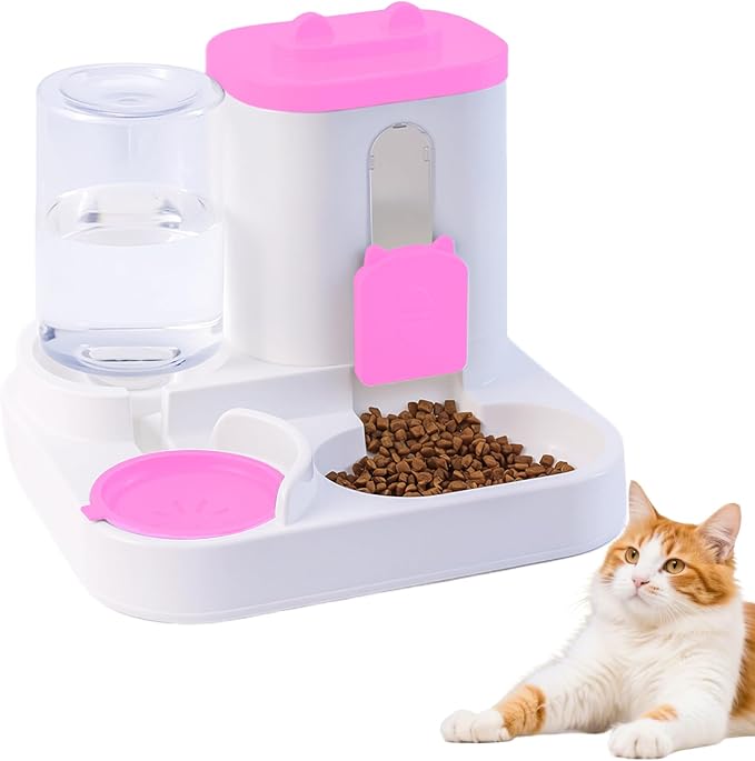 Gravity Cat Feeder and Water Dispenser, 2 in 1 Automatic Cat Feeder, 2 Pack by JIAXICATHAOPINESSHOUS