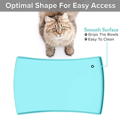 CatGuru Cat Food Mat, Small & Large Pet Feeding Mat, 100% Waterproof Cat - Image 4