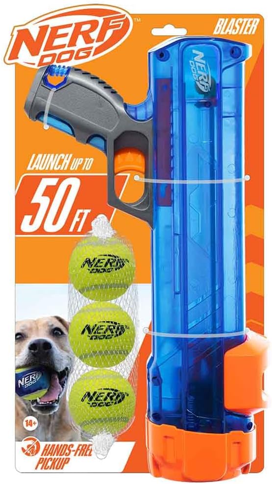 Nerf Dog Tennis Ball Blaster Dog Toy Gift Set, Tennis Ball Dog Fetch Toy by GramercyProductsInc