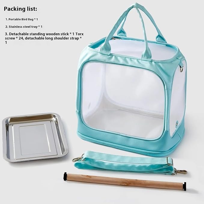 Parrot go Out Portable Bird Bag Oxford Cloth Clear pet cage Foldable pet Go Out - Image 4