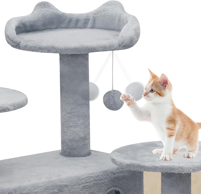 Athena Collection Cat Tree, 62 Inch Cat Tree Tower - Image 5