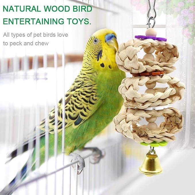 Bird Parrot Swing Toys, Chewing Standing Hanging Perch Hammock Climbing Ladder - Image 5