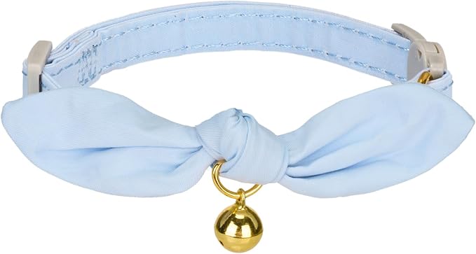 Bunny Ear Cat Collar with Bell and Bow Tie, Breakaway Cute Bowtie Kitten Collars by YUDOTE