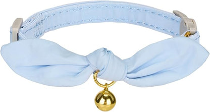 Bunny Ear Cat Collar with Bell and Bow Tie, Breakaway Cute Bowtie Kitten Collars by YUDOTE