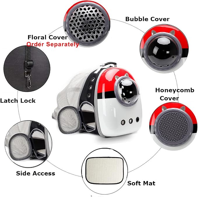 Back Expandable Cat Carrier Backpack, Backpack - Image 3