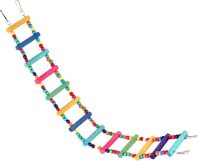 SunGrow Bird Ladder Bridge, 31x4 Inches, Raw Wood and Edible Dye, Suitable - Image 2