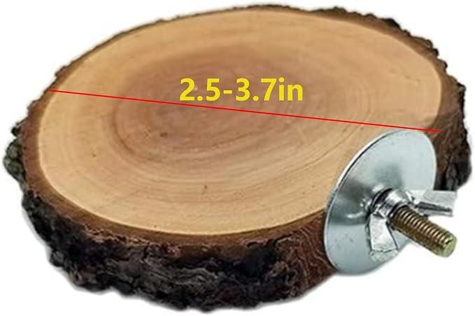 Hamiledyi Perch Platform for Bird Cage, Natural Round Wooden Stand Platform - Image 7