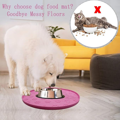 Silicone pet Food mat, Dog Food and Water mat, Raised Edge Rubber mat - Image 4