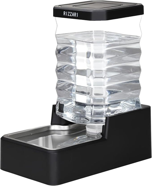 RIZZARI Stainless Steel Pet Water Feeder: 9L Large Gravity Waterer by RIZZARI