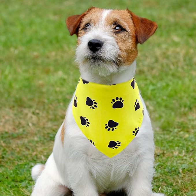 PET SHOW 50Pcs Paw Pattern Dog Bandanas Bulk Washable Puppy Girl Boy Triangle - Image 7