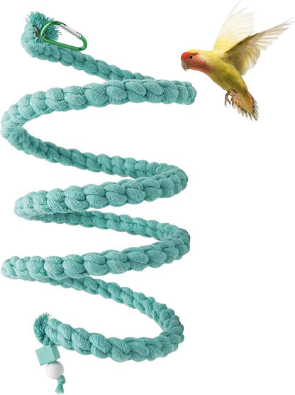 Dnoifne 59 Inch Spiral Rope Perch, Bird Cage Stand Pole Accessory, Climbing Toy by Dnoifne