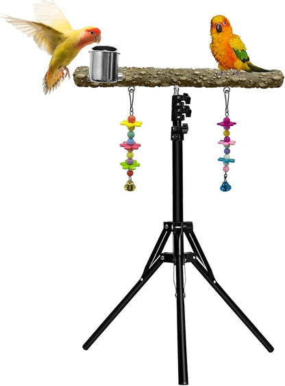 16-63 Inch Height Adjustable Bird Perch Pepper Wood Parrot Training Perch Stand by Unknown
